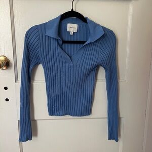 Pink Rose Blue Knit Sweater